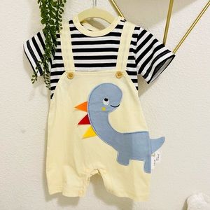 NWOT Baby Striped Dinosaur Romper